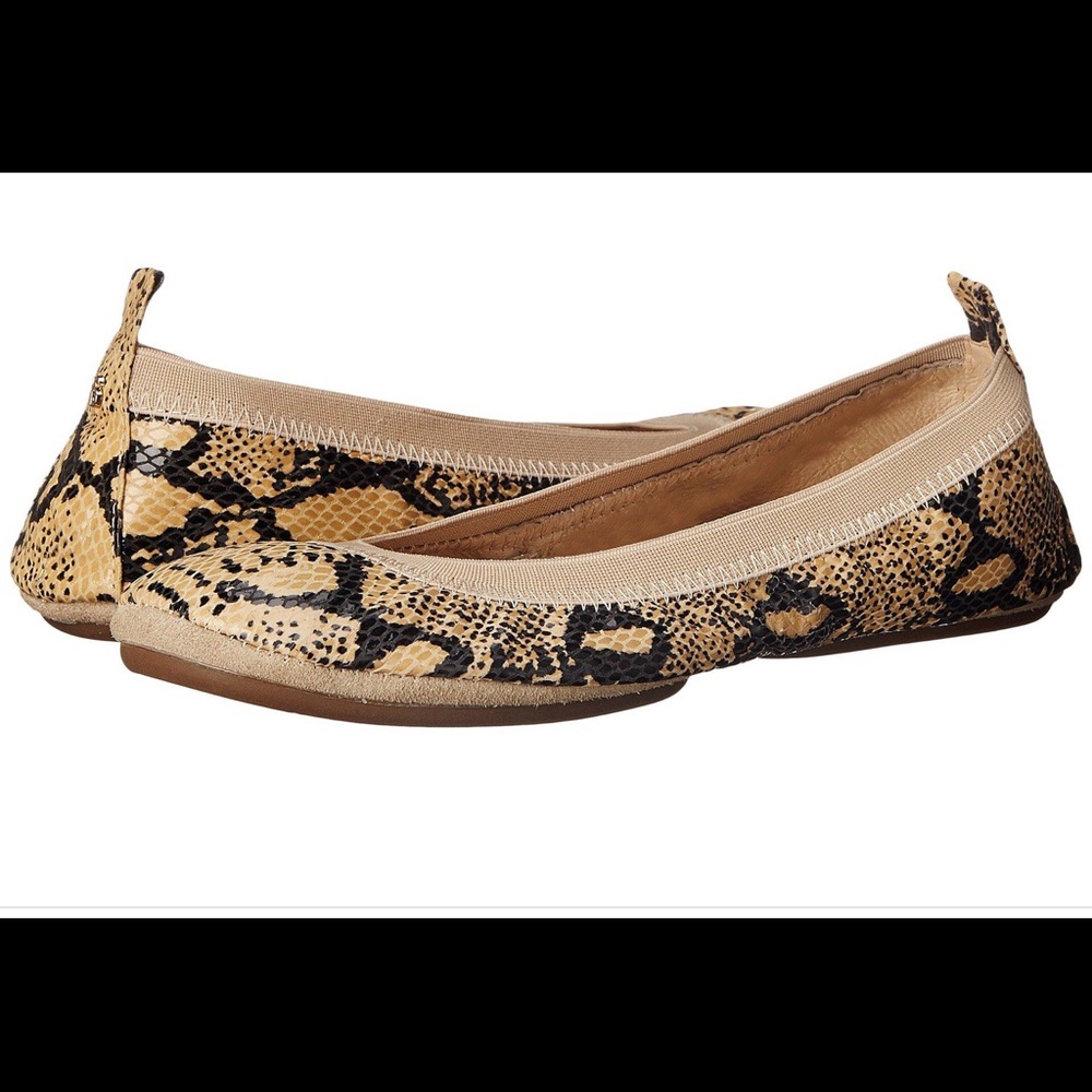 Yosi Samra Foldable Ballet Flats - Snake Natural